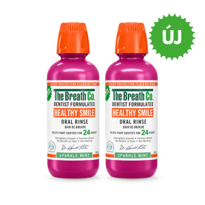 The Breath Co. Healthy Smile fogszuvasodás elleni szájvíz duopack – Szikrázó Menta íz