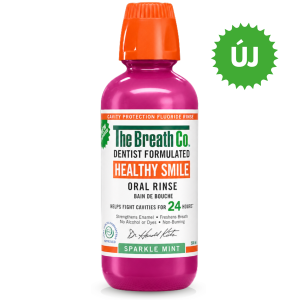 The Breath Co. Healthy Smile fogszuvasodás elleni szájvíz, 500 ml – Szikrázó Menta íz